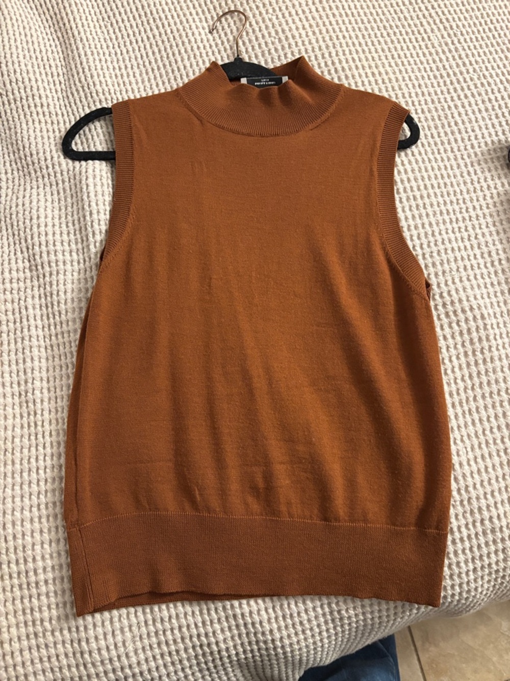 Daniele Fiesoli Sleeveless Mock Neck Tank - Rust Brown